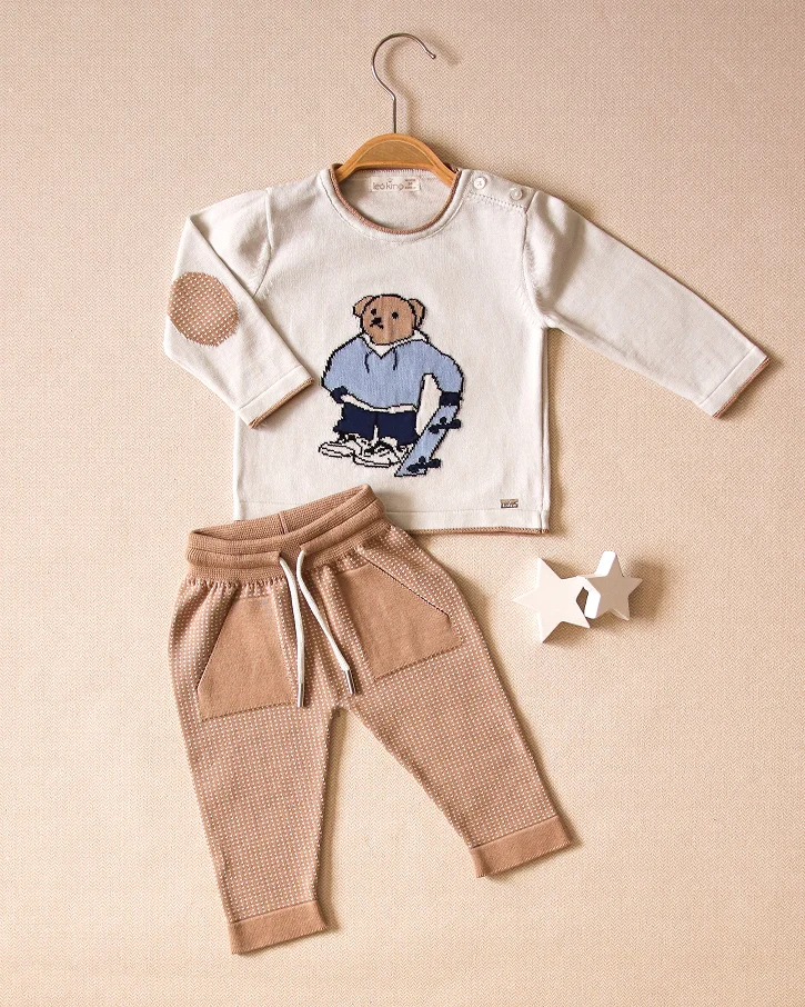 Beige Baby Bear Sweater & Pants Set
