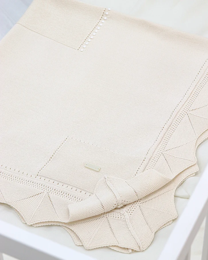 Beige Knit Blanket