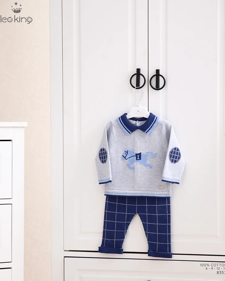 Blue Sprint Polo Knit Set