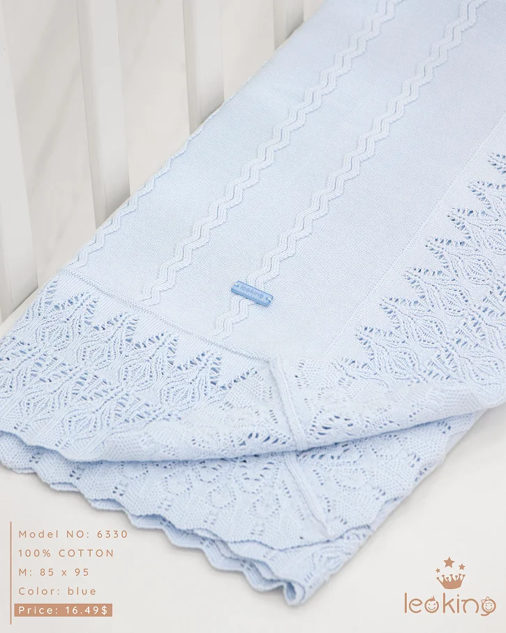 Blue Waves Knit Blanket