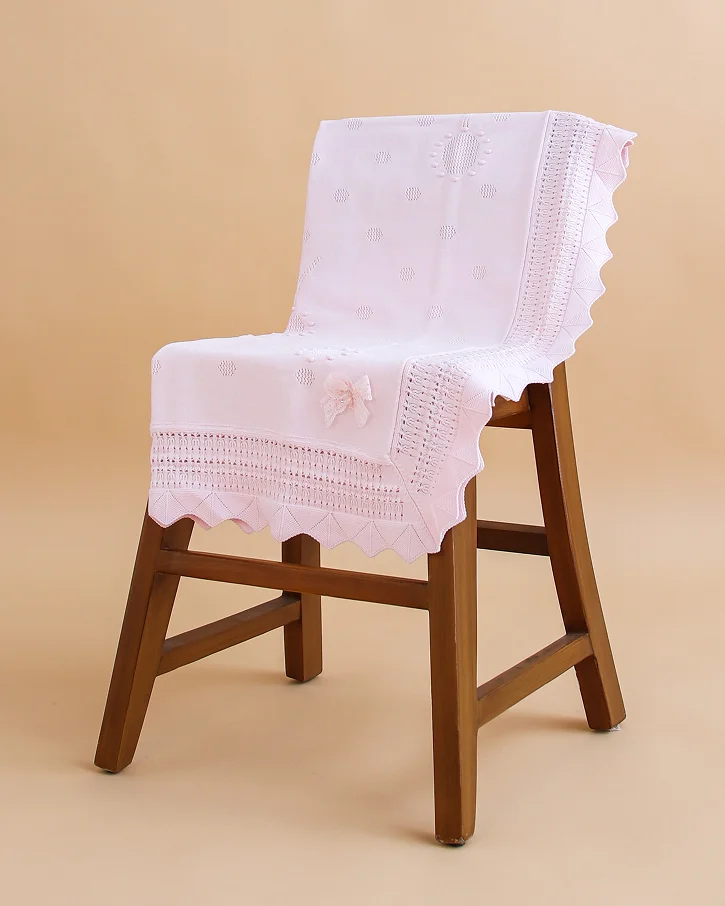 Blush Dot Knit Blanket
