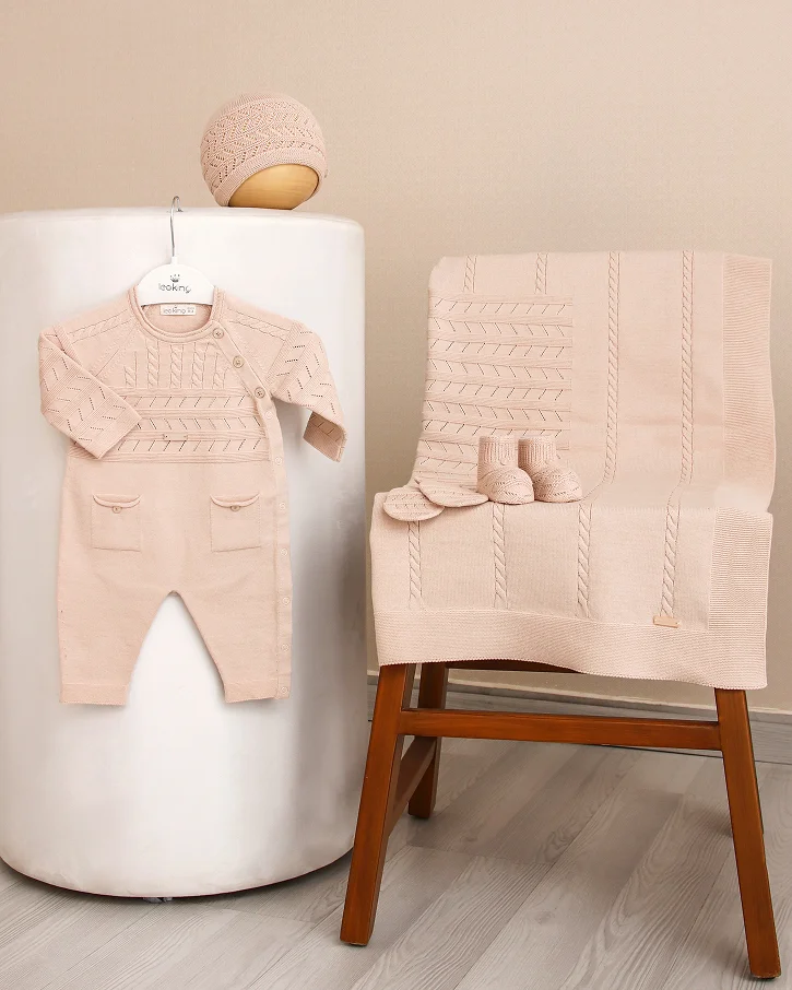Blush Pink Knitted Baby Set