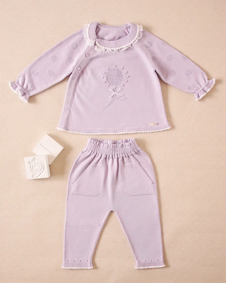 Blushing Bow Knit Set