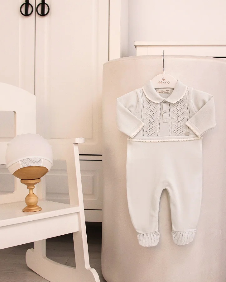 Classic Cable Polo Romper Set