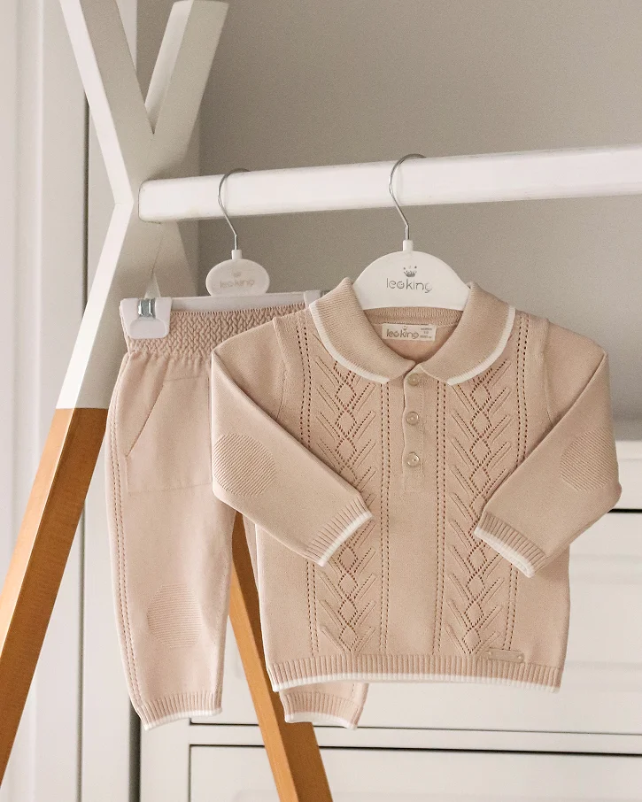Classic Sand Polo Knit Set