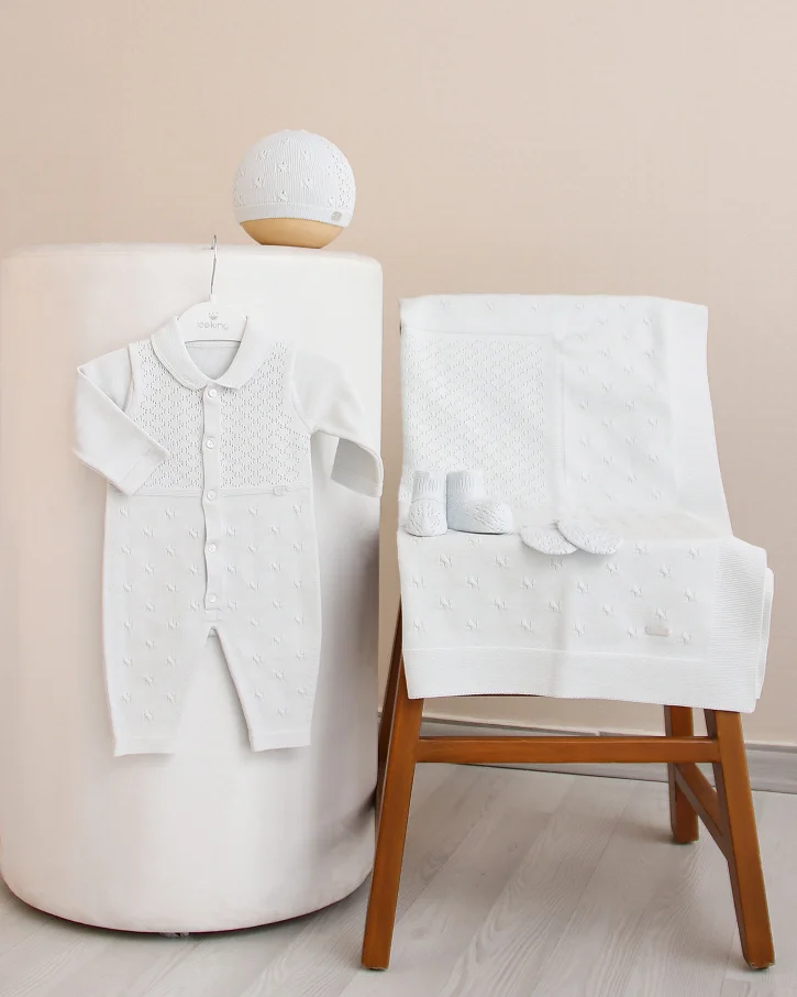 Cream Textured Polo Romper