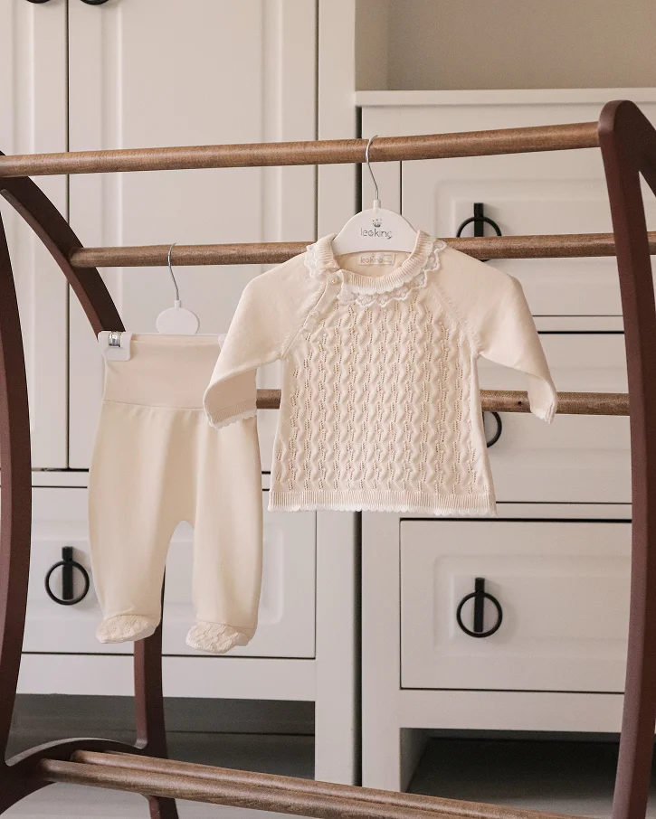 Honeycomb Scallop Knit Set