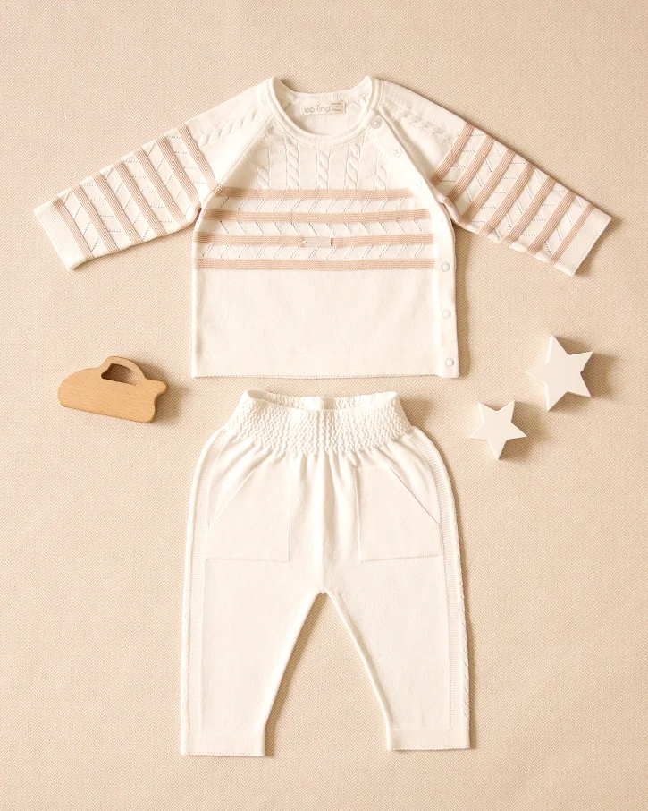 Latte Stripe Two-Piece Set