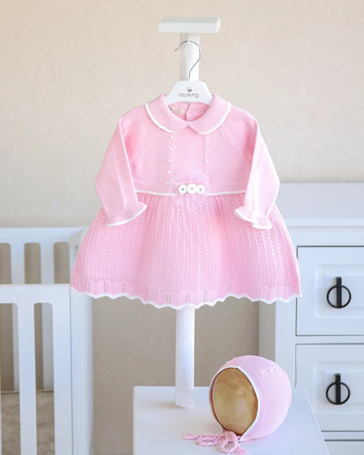 Pink Pearl Petal Dress Set