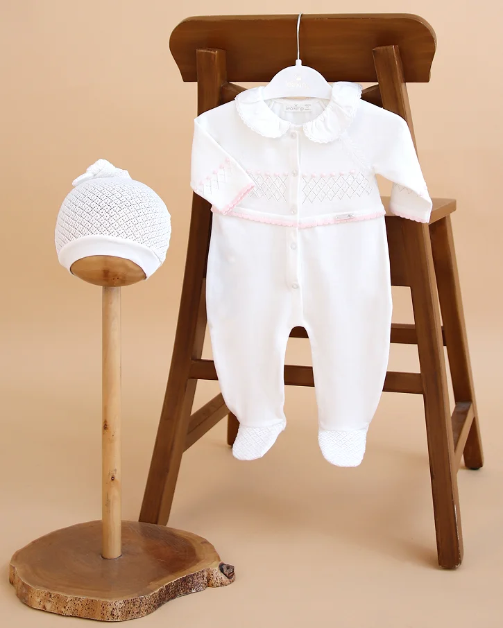 Pink Petal Diamond Romper Set