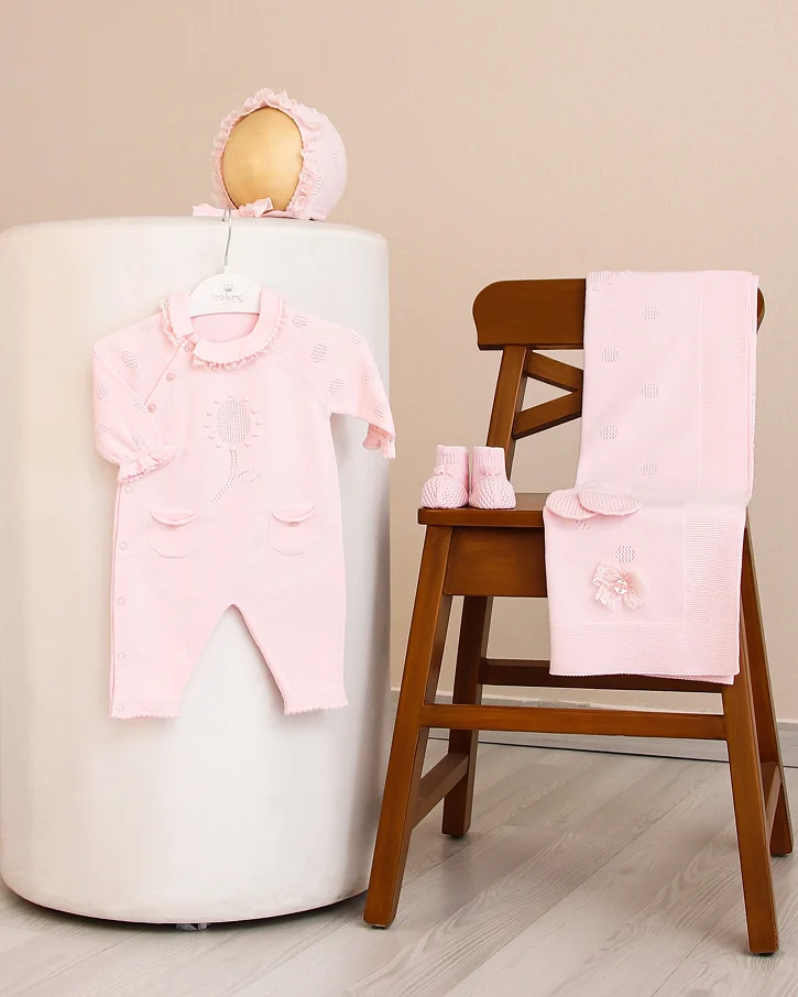 Pink Sunflower Layette Set