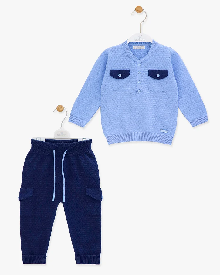 Sky & Navy Pocket Knit Set