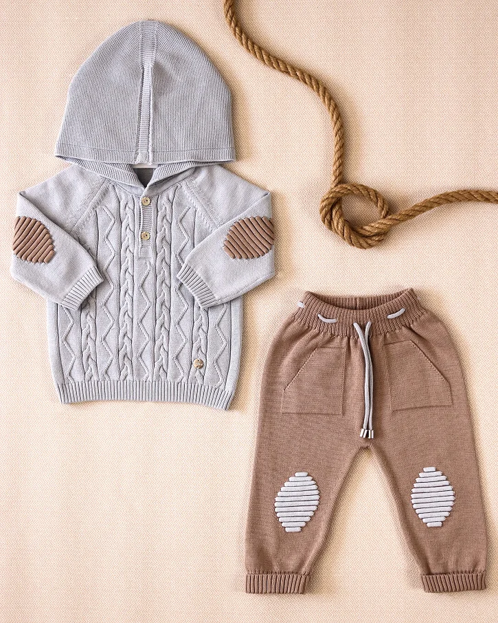 Sky & Sand Cable Knit Set